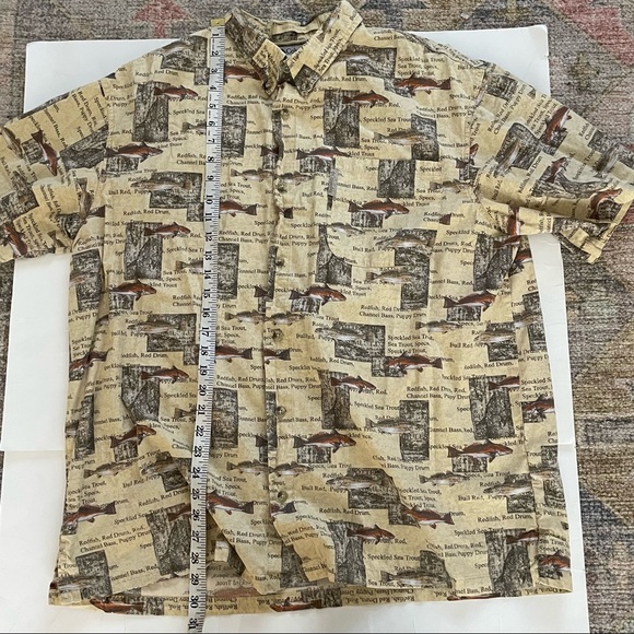 Columbia River Lodge Mens Size XL Button Front Fishing Shirt Vacation - Picture 7 of 8